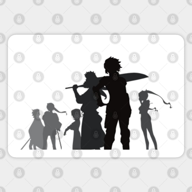 Danmachi Anime Season 4 Hestia Familia Member in Black Silhouette Magnet by Animangapoi